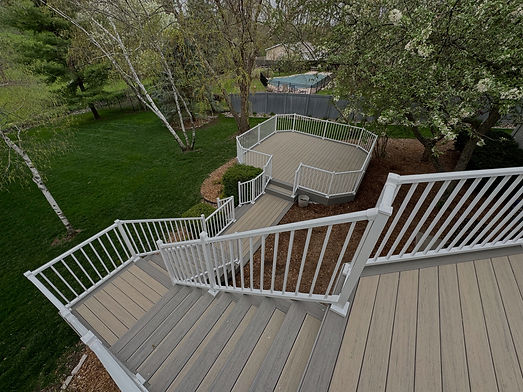 TimberTech Reclaimed Chestnut for the main decking and Driftood for main decking and fasci