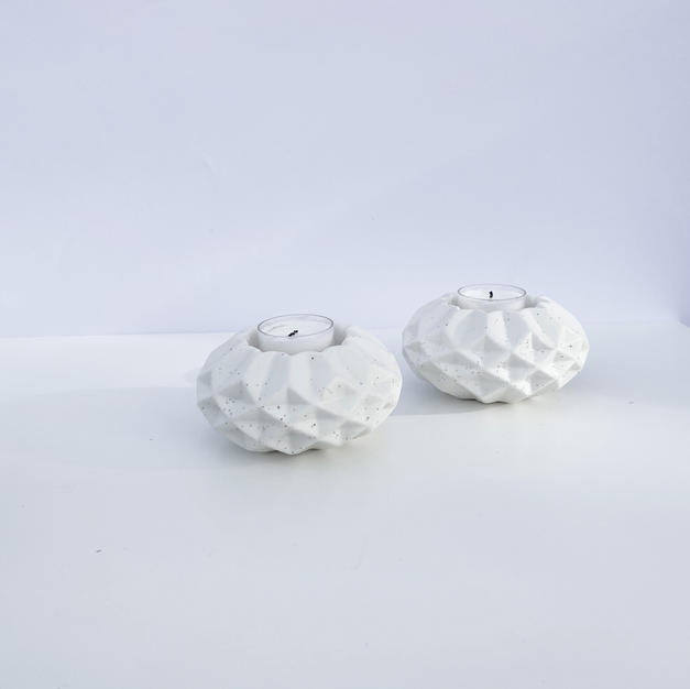 Textured White Speckled Votives