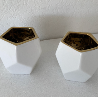 White w/ Gold Rim Votives
