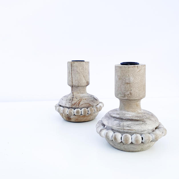 Wooden Beaded Tapers