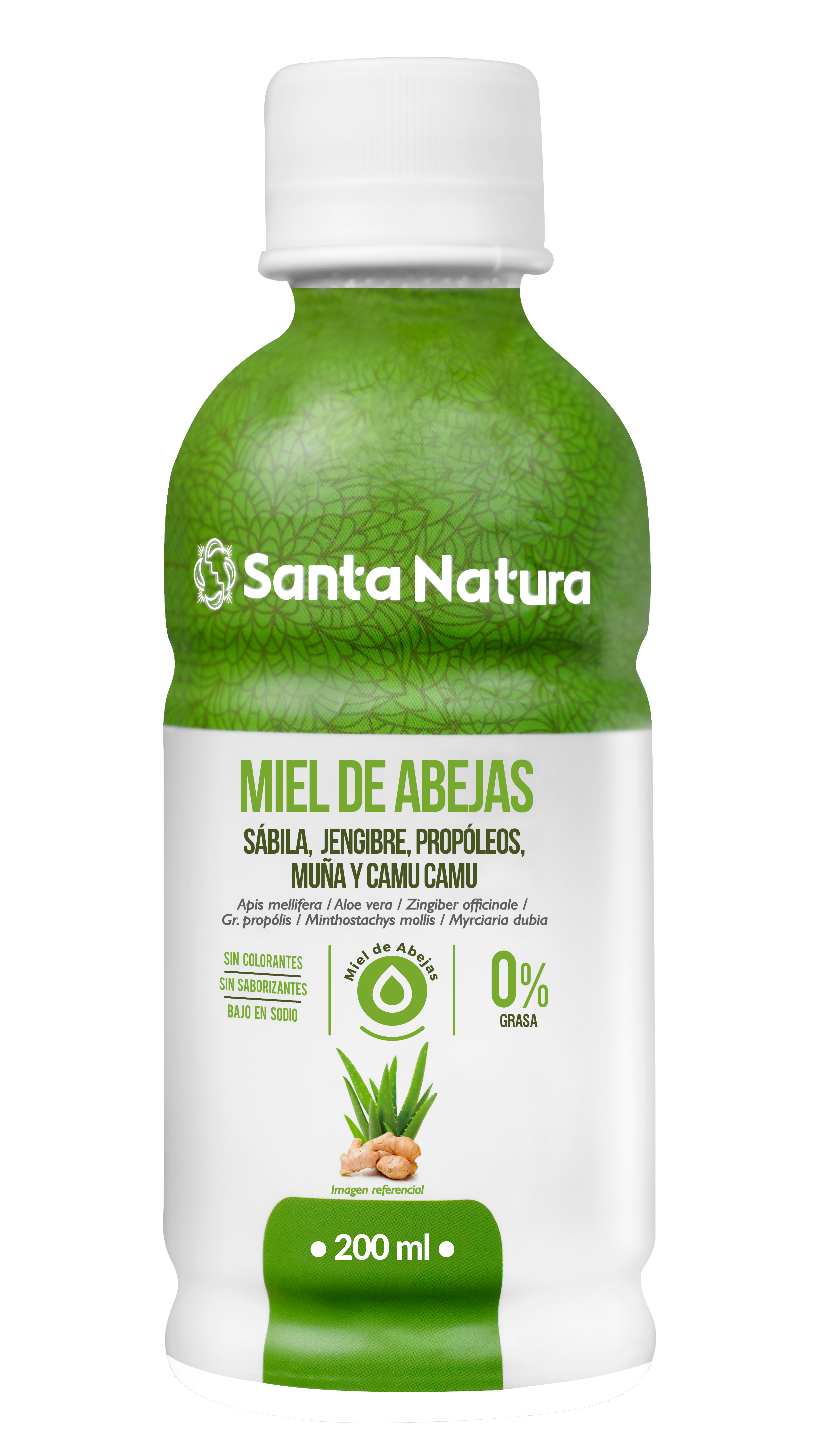 Bebida natural a base de miel de abejas, sábila y jengibre