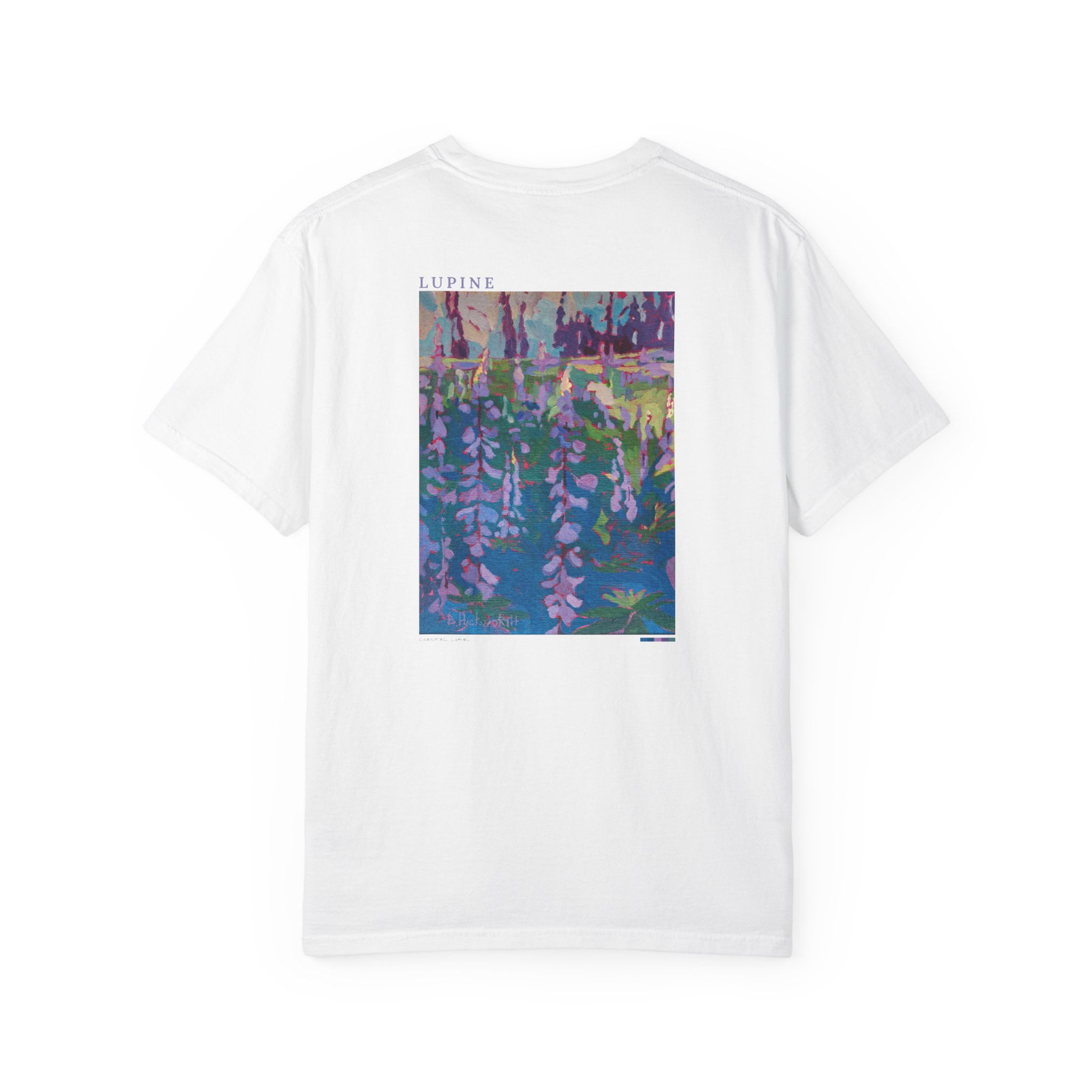 Wildflower Bouquet of Lupine (Back Print) Vintage Garment-Dyed Unisex Tee