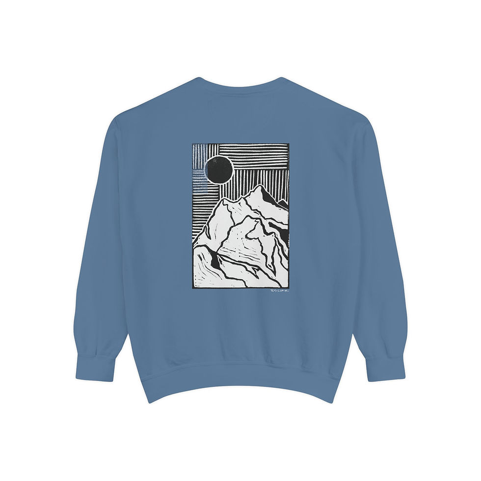 Thumbnail: Mount Shuksan Sun Garment-Dyed Vintage Crewneck Sweatshirt (Logo/Back Print)