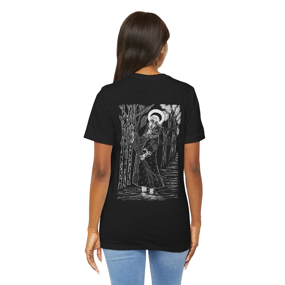 Thumbnail: Sanctus Arboribus - The Keeper of Trees Unisex Tee (Back Print)