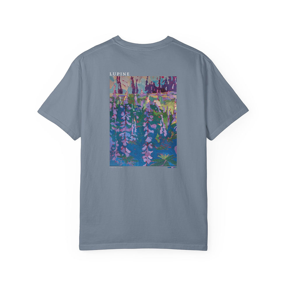 Thumbnail: Wildflower Bouquet of Lupine (Back Print) Vintage Garment-Dyed Unisex Tee