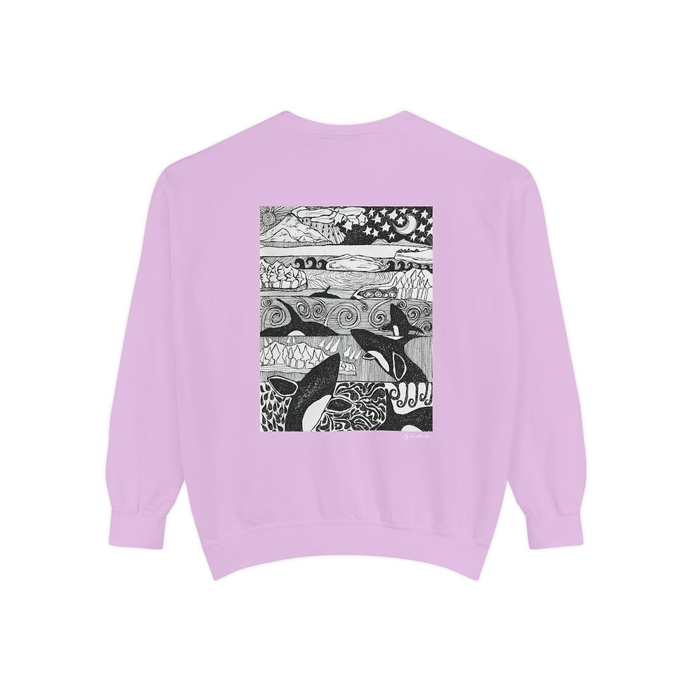 Thumbnail: Orca Party Vintage Unisex Crewneck Sweatshirt (Front Logo/Back Print)