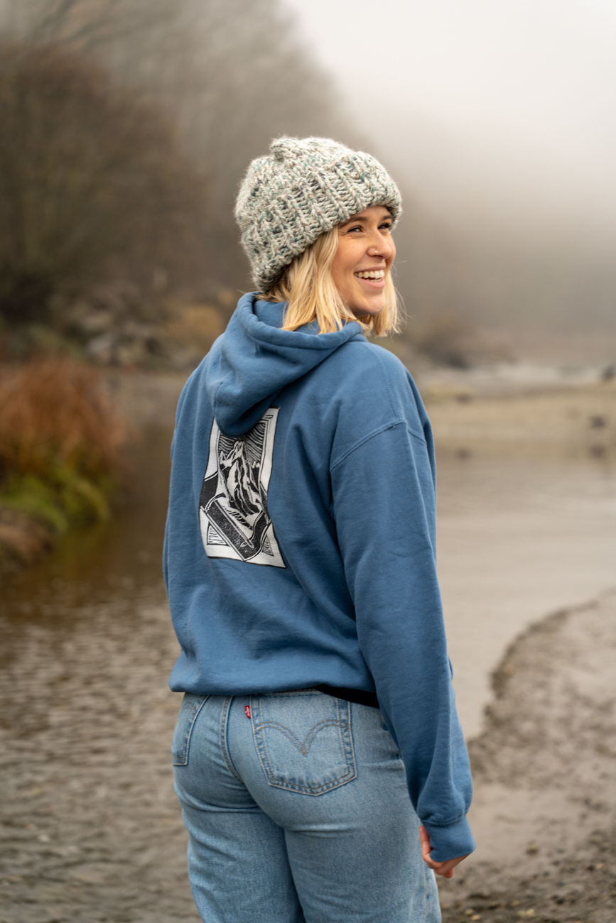 Thumbnail: The Ascent of Dome Peak Coastal Lore Hoodie (Front Logo/Back Print)