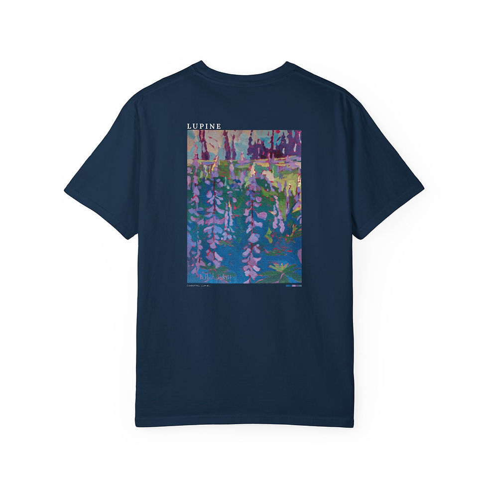 Thumbnail: Wildflower Bouquet of Lupine (Back Print) Vintage Garment-Dyed Unisex Tee