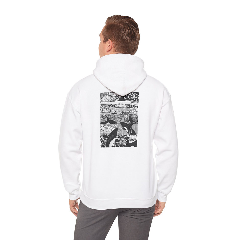 Thumbnail: Orca Party Coastal Lore Hoodie (Front Logo/Back Print)