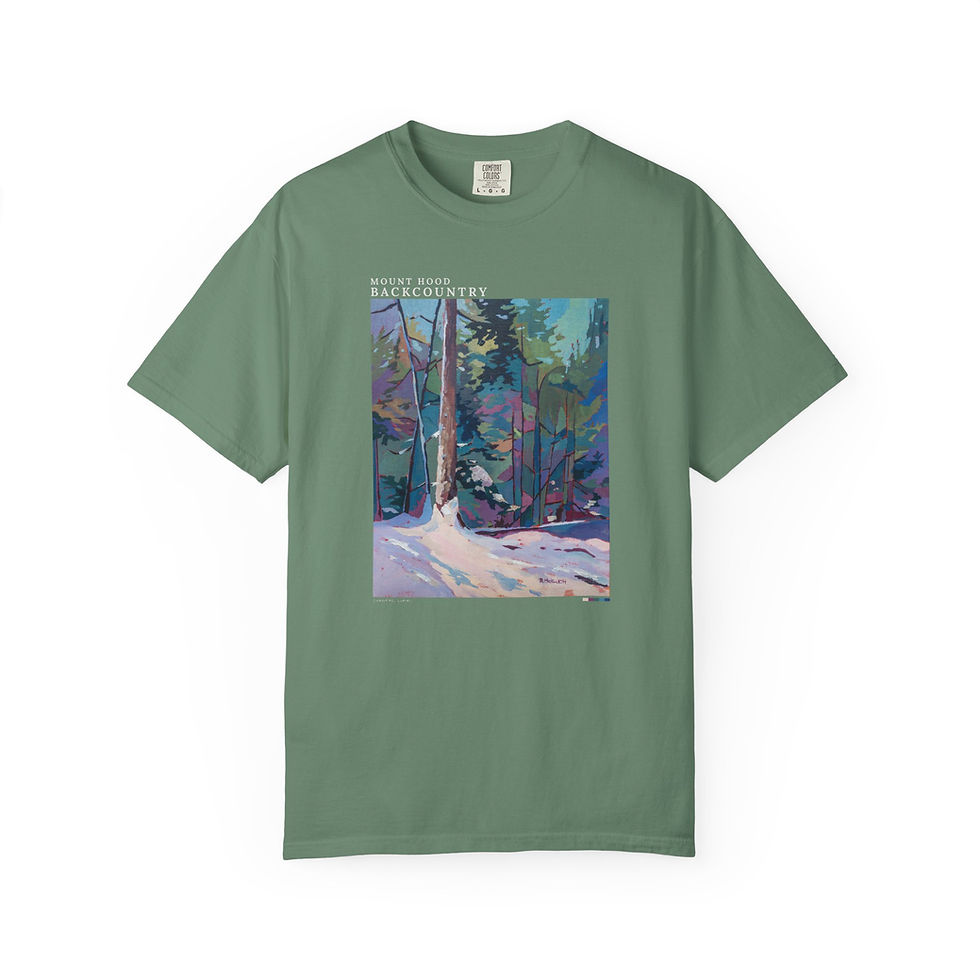 Thumbnail: Snowy Forest at Mount Hood Vintage Garment-Dyed Unisex Tee