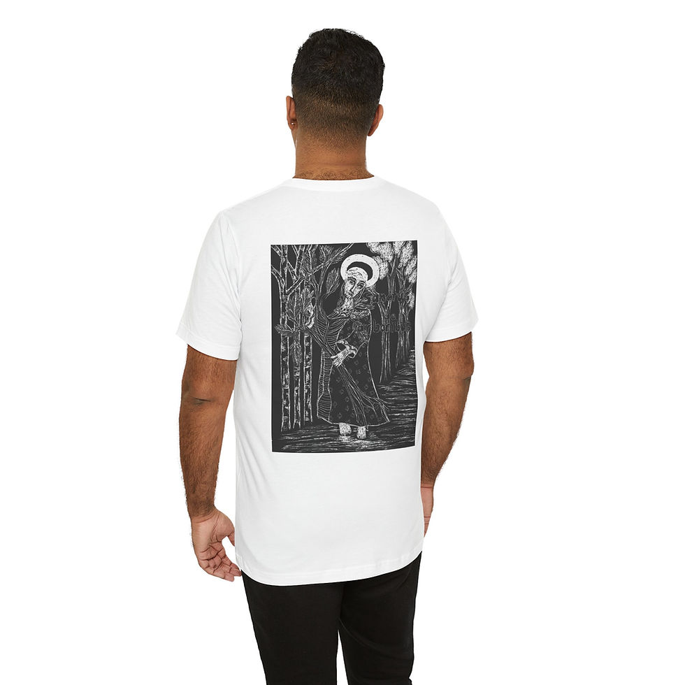 Thumbnail: Sanctus Arboribus - The Keeper of Trees Unisex Tee (Back Print)