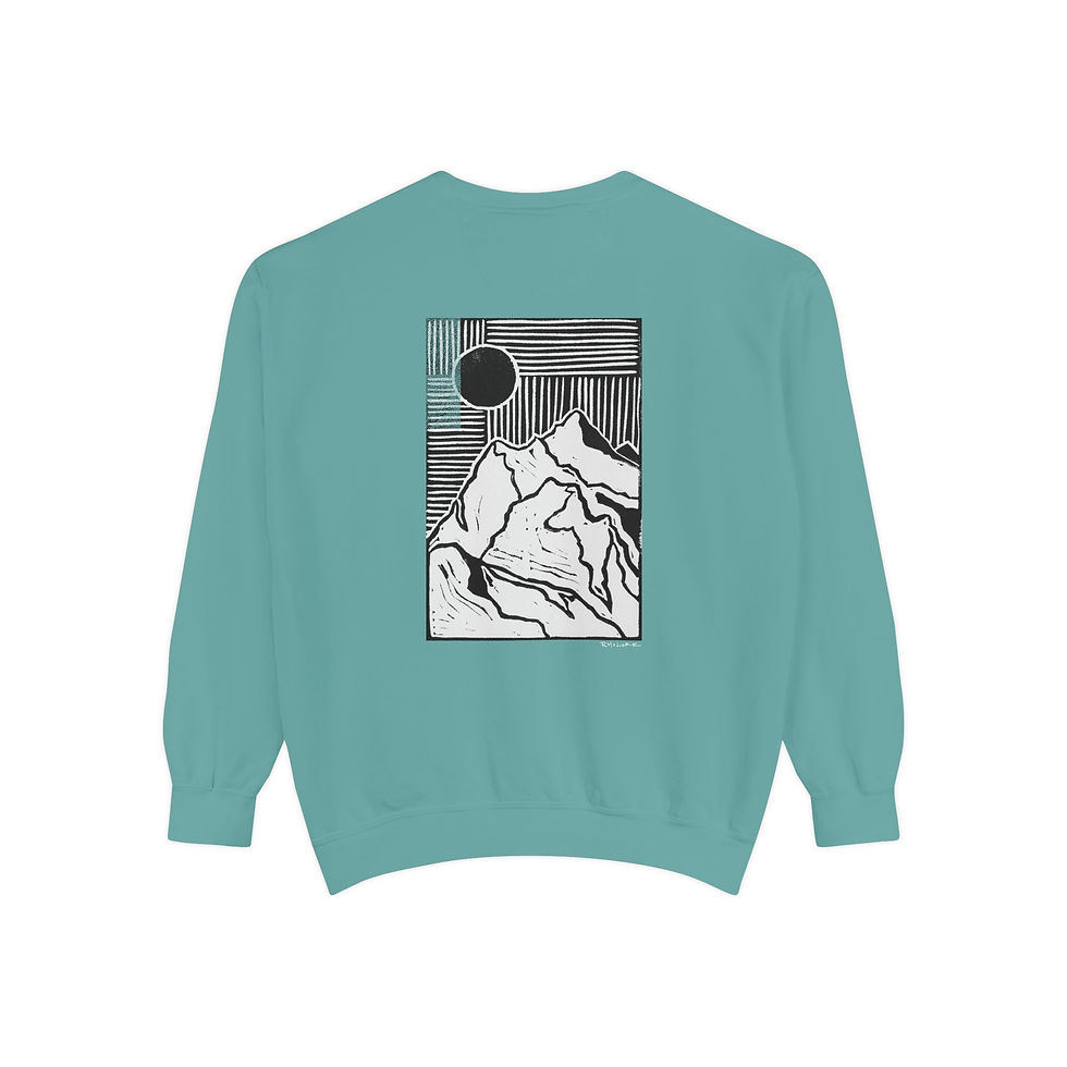 Thumbnail: Mount Shuksan Sun Garment-Dyed Vintage Crewneck Sweatshirt (Logo/Back Print)