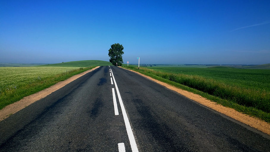 Open road image depicting life as an RVer as they travel the roads as their everyday life.