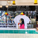 picture of a viva la boba shirt hanging in front of the viva la boba san bernardino menu