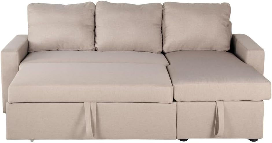 Thumbnail: Laura_3 Seater_Sofa Bed with Free Cushions L-Shaped Storage Space Modern Convert
