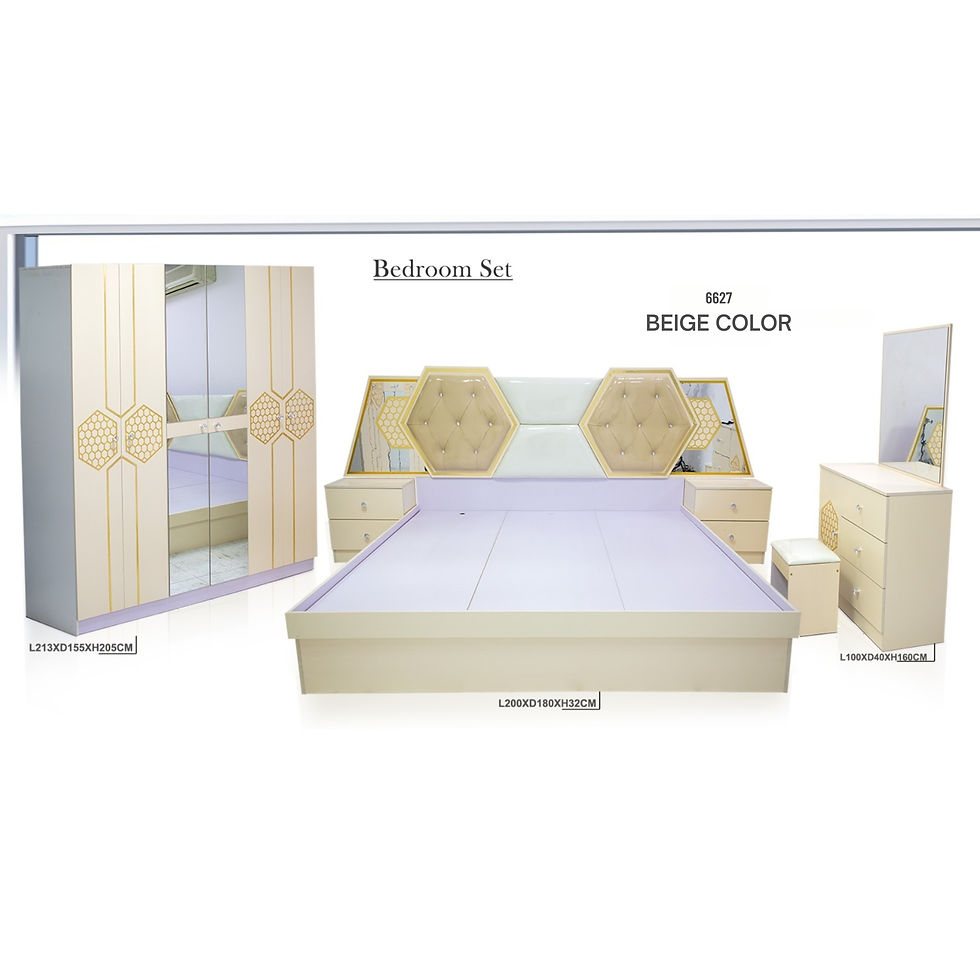 Luxury Bedroom Set – Beige Color Modern Bedroom Furniture 6627