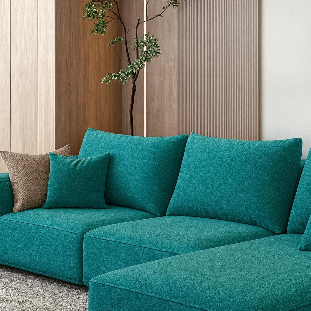 Ivan Luxury L-Shaped Green Sofa Set with Modern Sectional Sofa