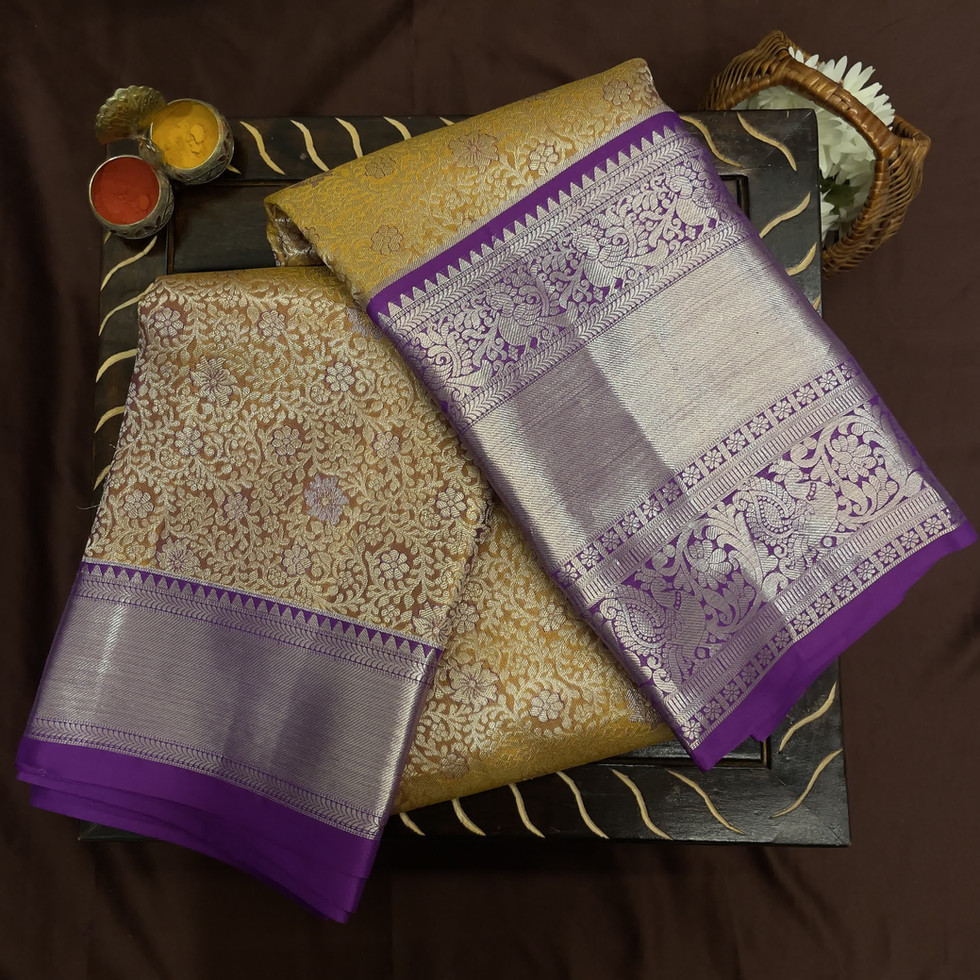 Pure Kanchi Pattu Brocade Yellow Saree / kanjivaram saree / Bridal collection/ kanjivaram saree / Bridal collection