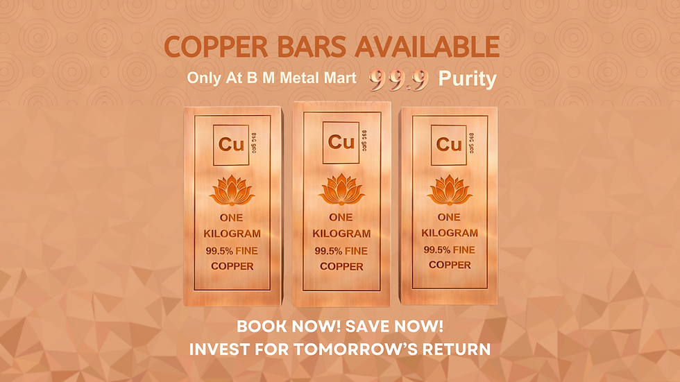 Thumbnail: 1 Kilogram 99.9% Pure Copper Bar by B M METAL MART — Industrial grade bullion