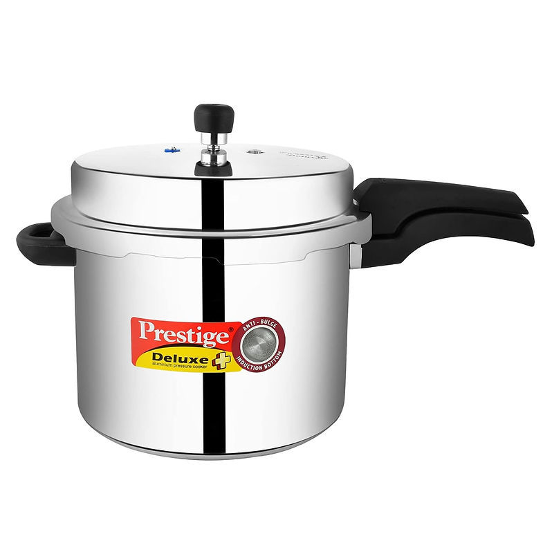 Prestige Deluxe Plus Induction Base Aluminium Outer Lid Pressure Cooker, 10 Ltr