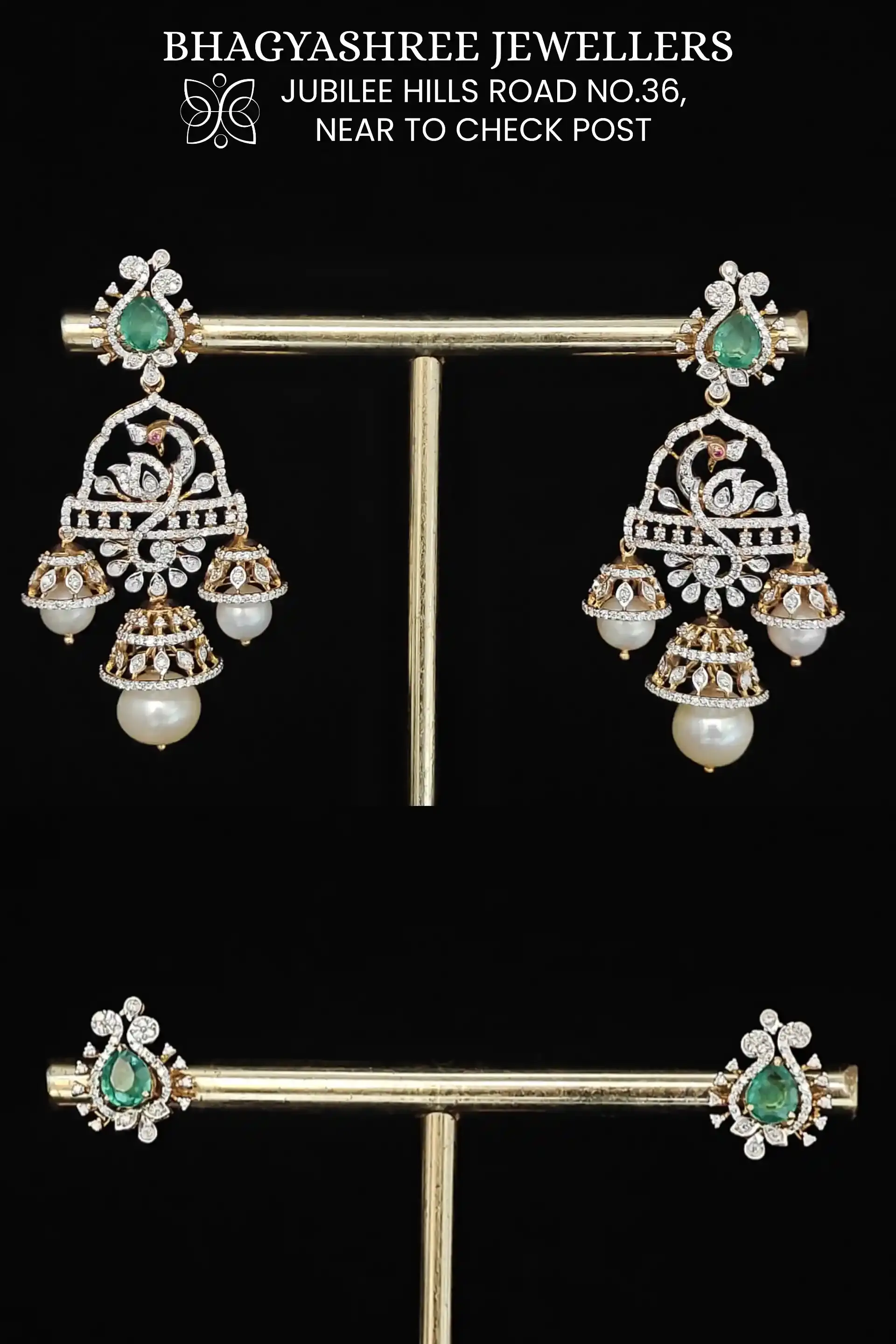 2 in 1 diamond jhumka