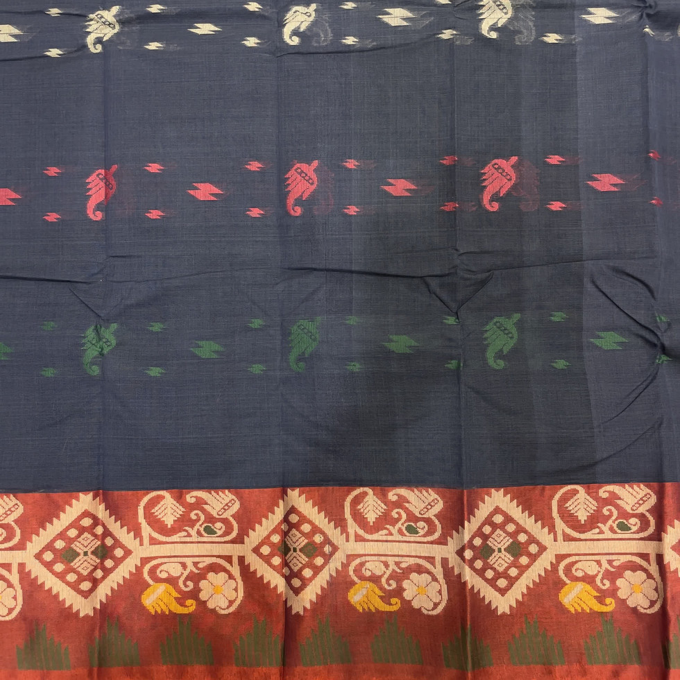 Grey Bengal Cotton Saree With All Over Butta Design / Bengal cotton / Pure cotton / cotton sarees