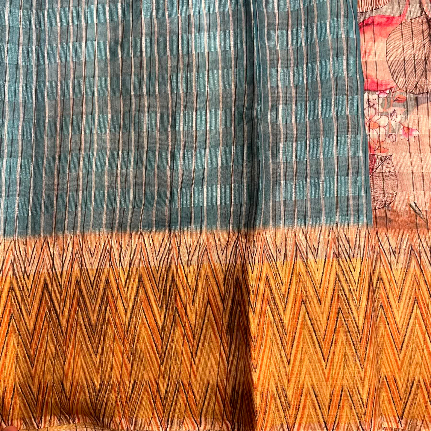 Digital Print Brasso Saree