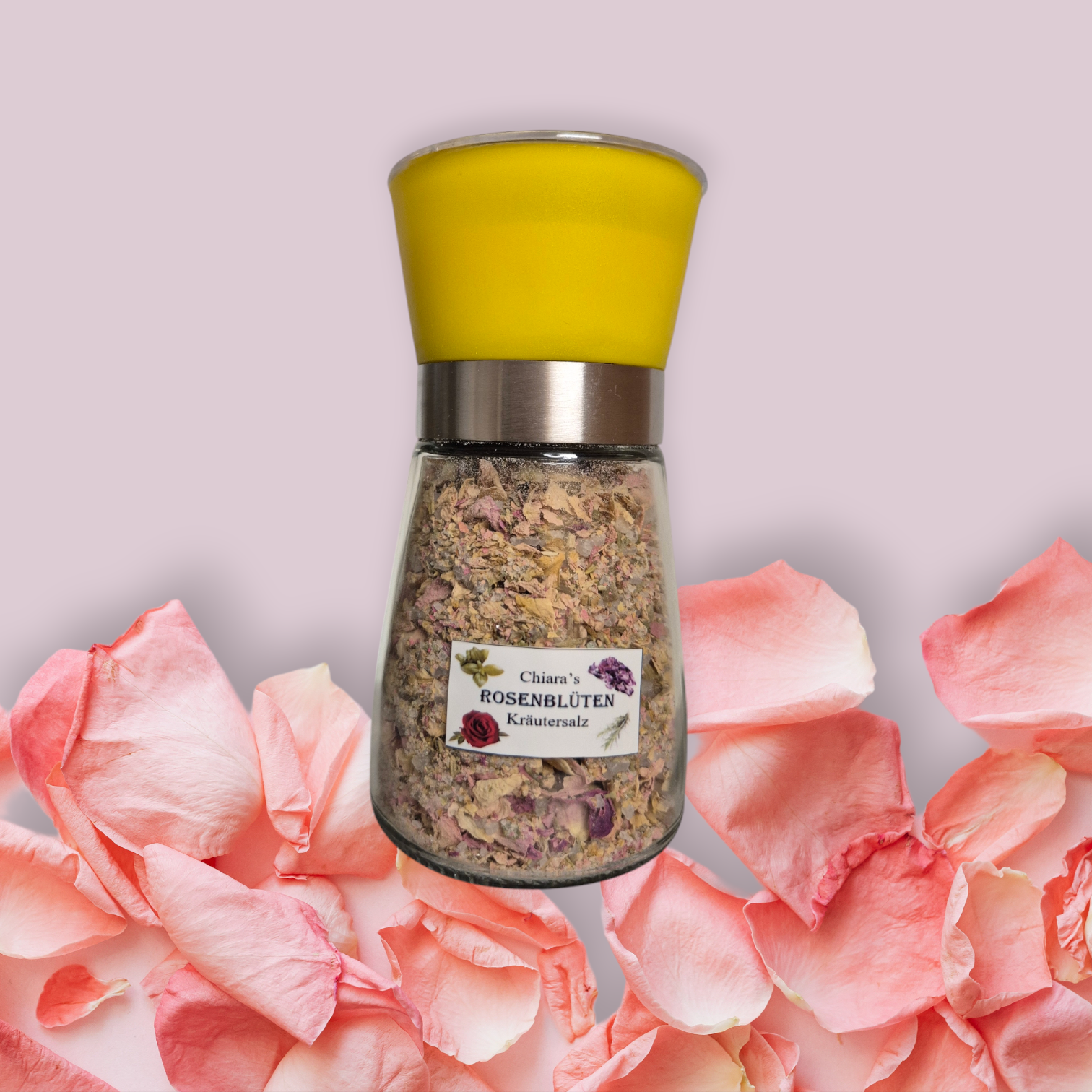🌹🍋 Rosenblüten🌹🍋 Kräutersalz in der Mühle