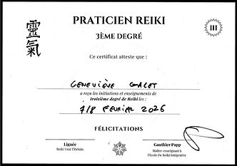 diplôme reiki niveau III