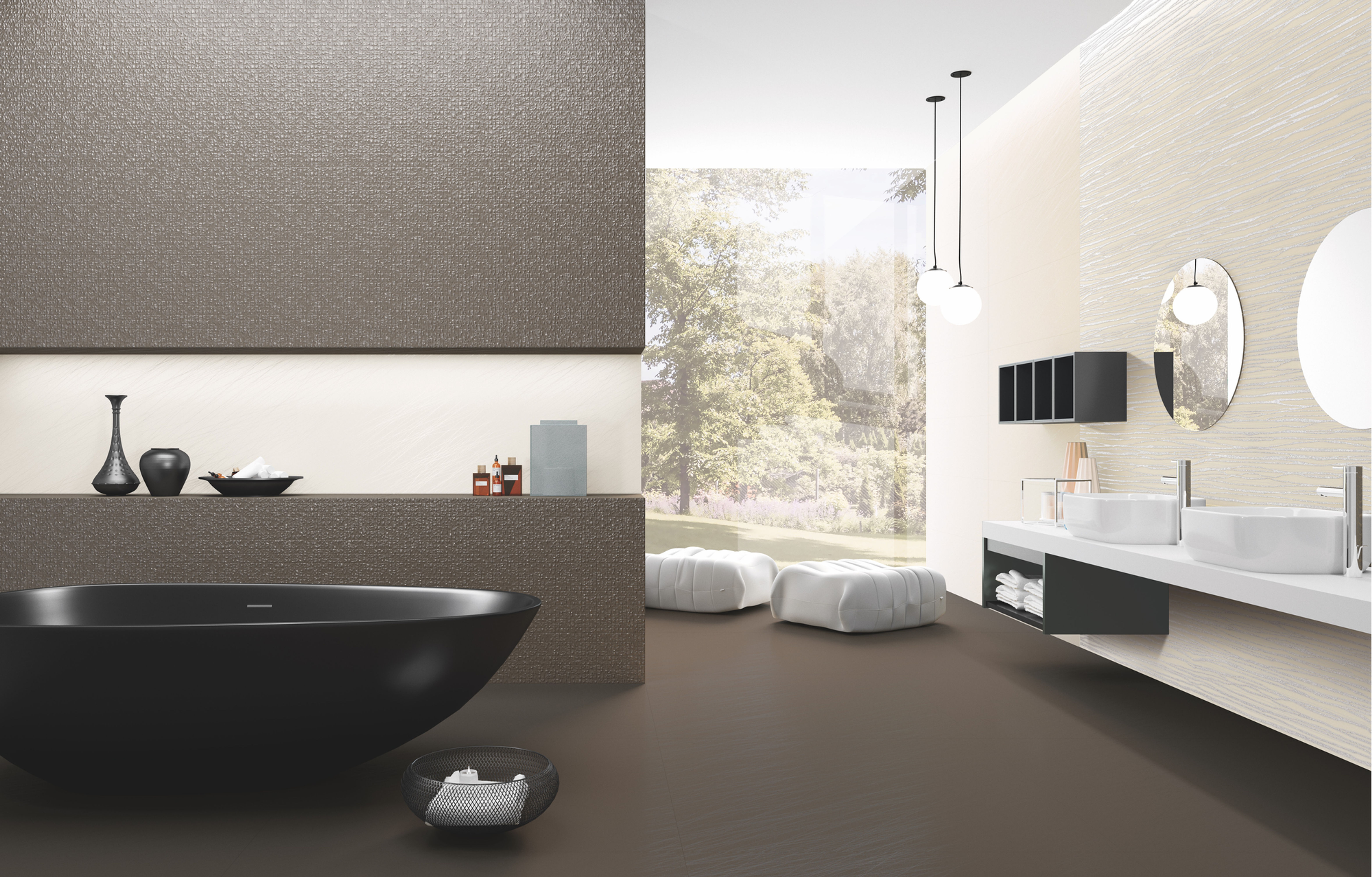 Indium Greige 3-Dimensional 12x40 Ceramic Tile