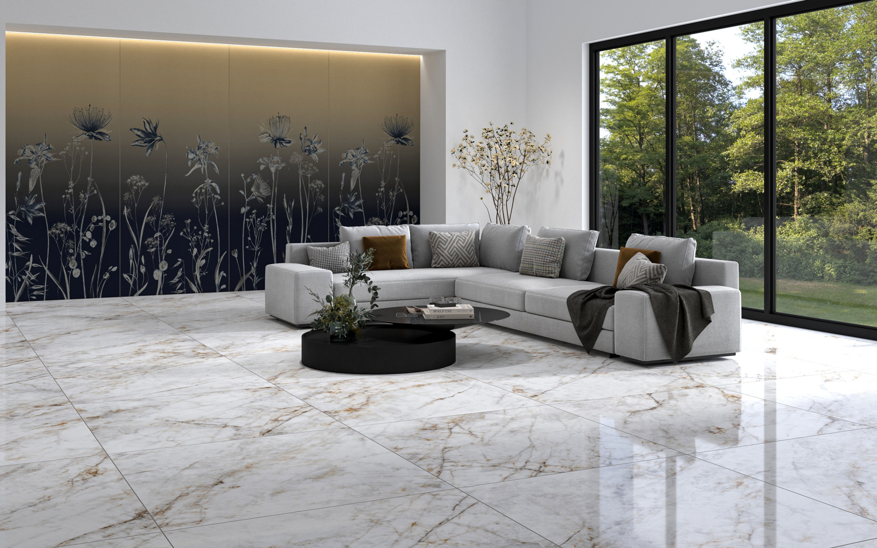 Cuarzo Reno 48x48 Polished Marble Look Porcelain Tile