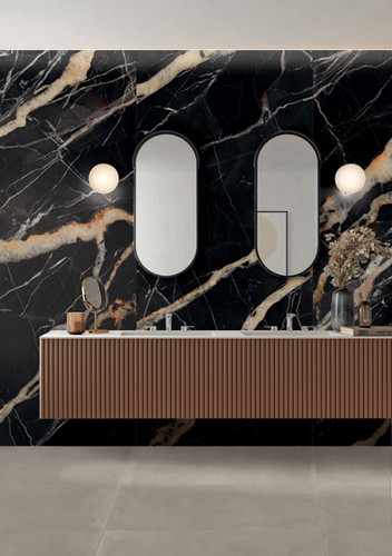 Golden Carbon Marmoteca 24x48 Polished Marble Look Porcelain Tile