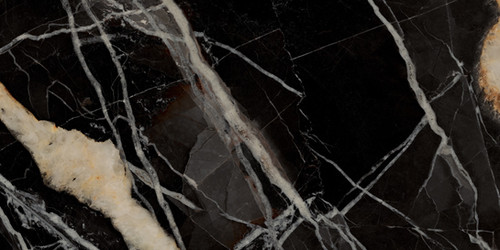 Golden Carbon Marmoteca 24x48 Polished Marble Look Porcelain Tile