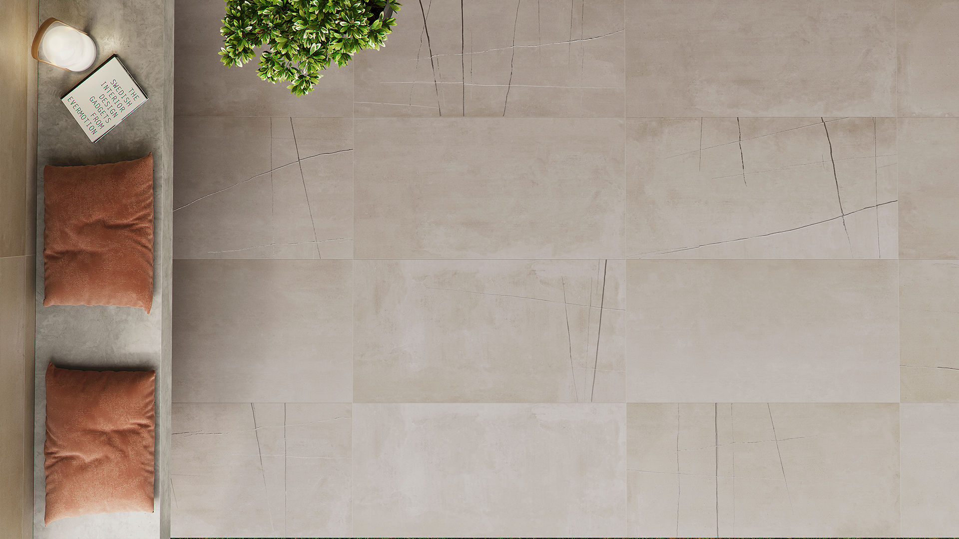 Whitney Kai 3-D Concrete Look 24x48 Porcelain Tile by Mirrella Tile