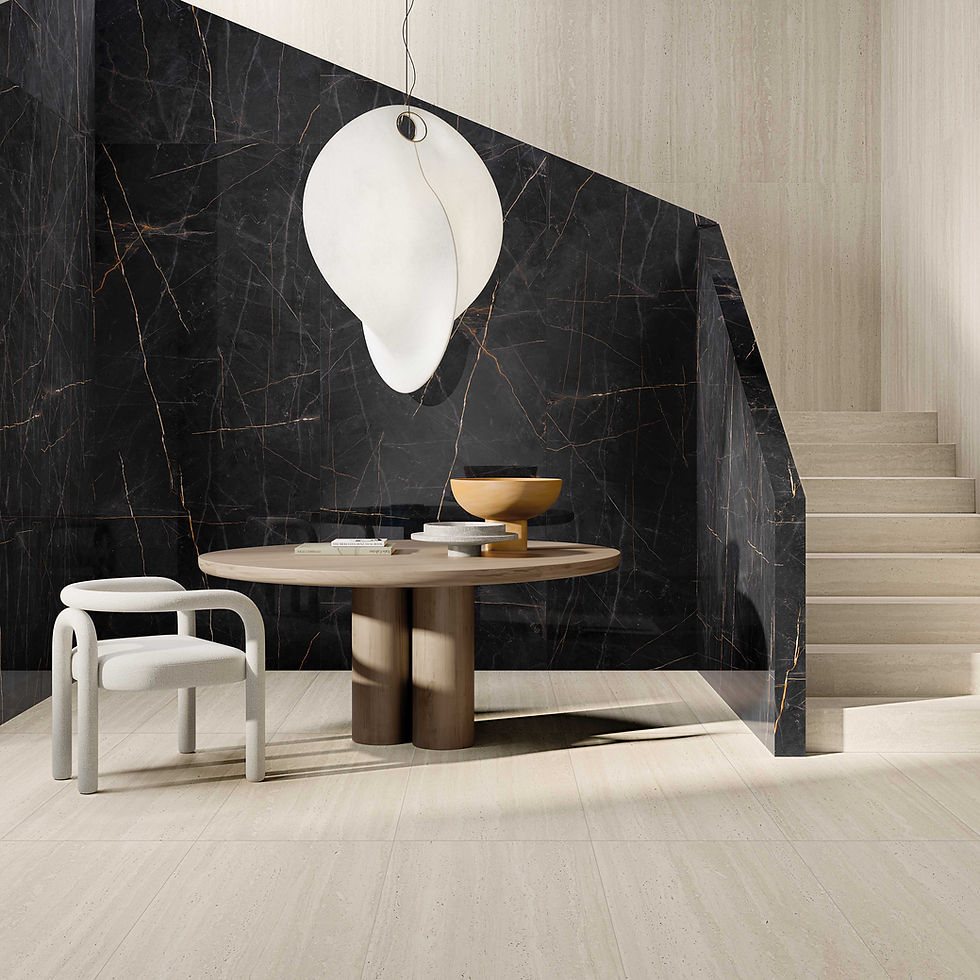 Thumbnail: Precious Black  24x48 Antique Marble Look Porcelain Tile