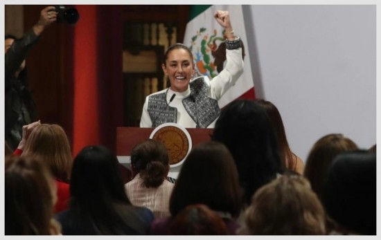 La presidenta Claudia Sheinbaum durante la Conferencia Mundial de Mujeres Parlamentarias de la UIP 2025, realizada en Palacio Nacional, en la Ciudad de México, el 14 de marzo de 2025.