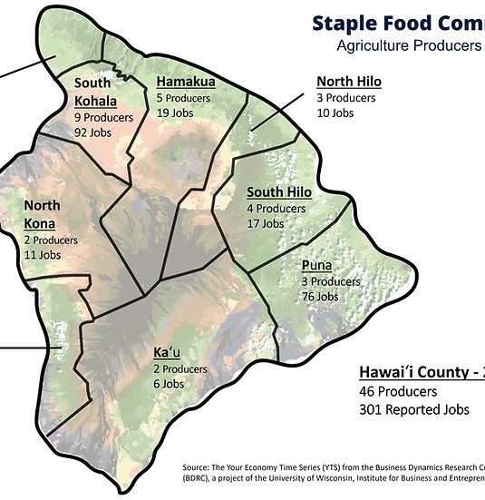 Hawai'i County Staple Food Producers Map 2022