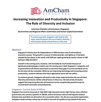 Increasing Innovation and Productivity i