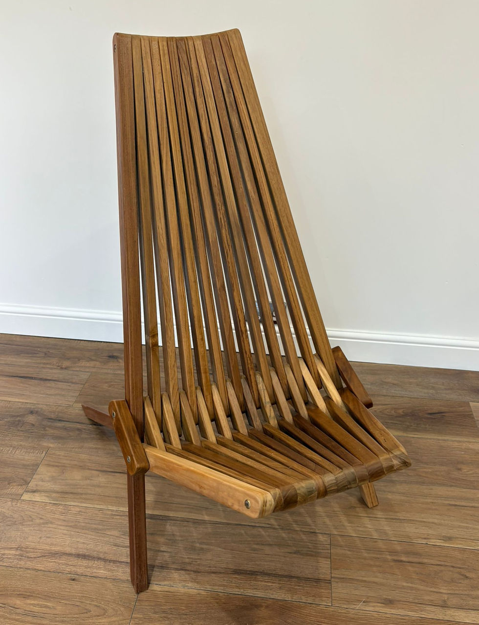 handcrafted Solid Teak Folding Lounge Chair
