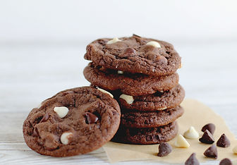 Stack of Triple Chocolate Cookies
