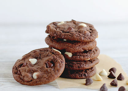 Stack of Triple Chocolate Cookies