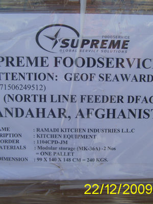 American Army Kitchen in Afghanistan