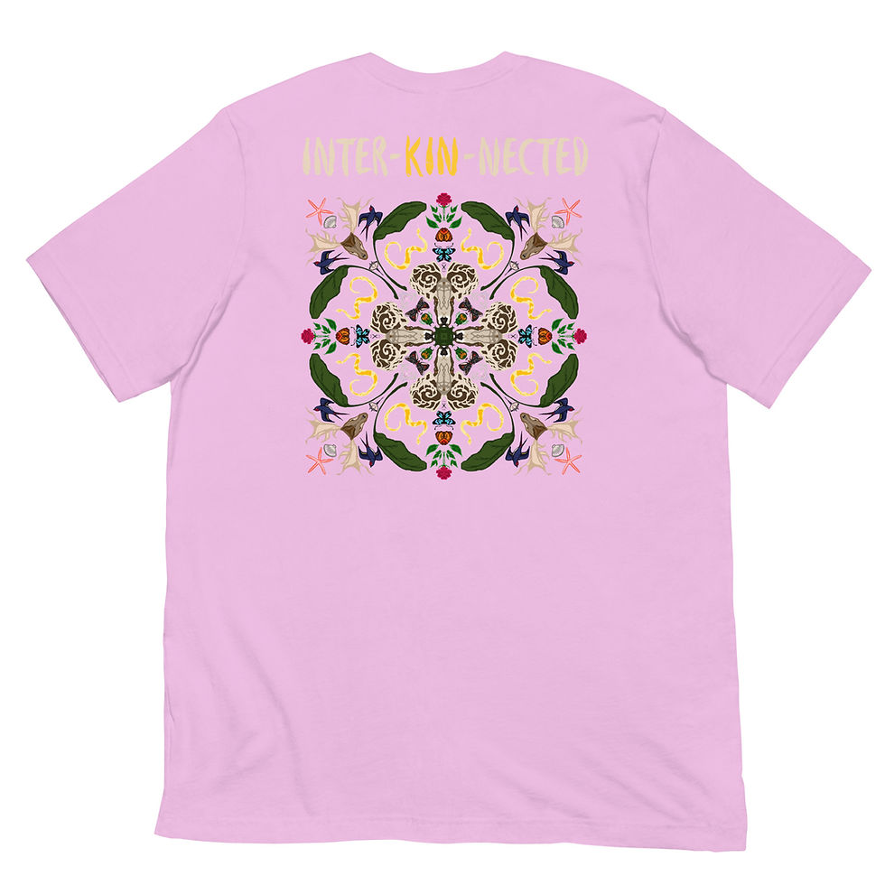 Thumbnail: "We are all INTER-KIN-NECTED" t-shirt