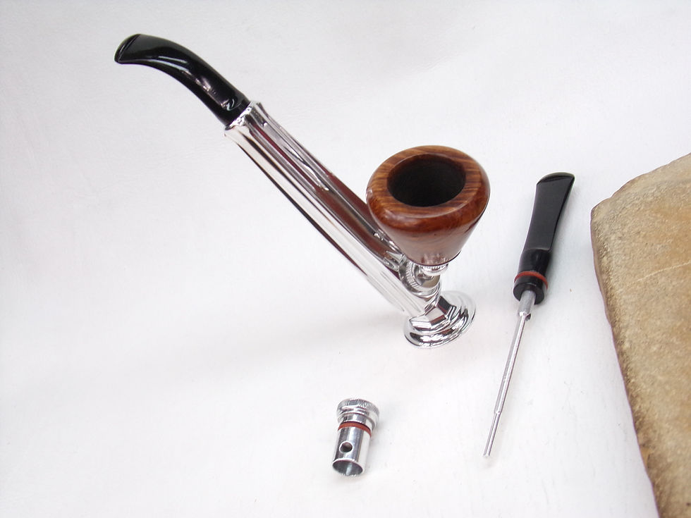 Thumbnail: CUSTOM SMOKE 2 WAYS KIRSTEN "M" ESTATE PIPE NICE BRIAR BOWL 2 NEW BITS & VALVES