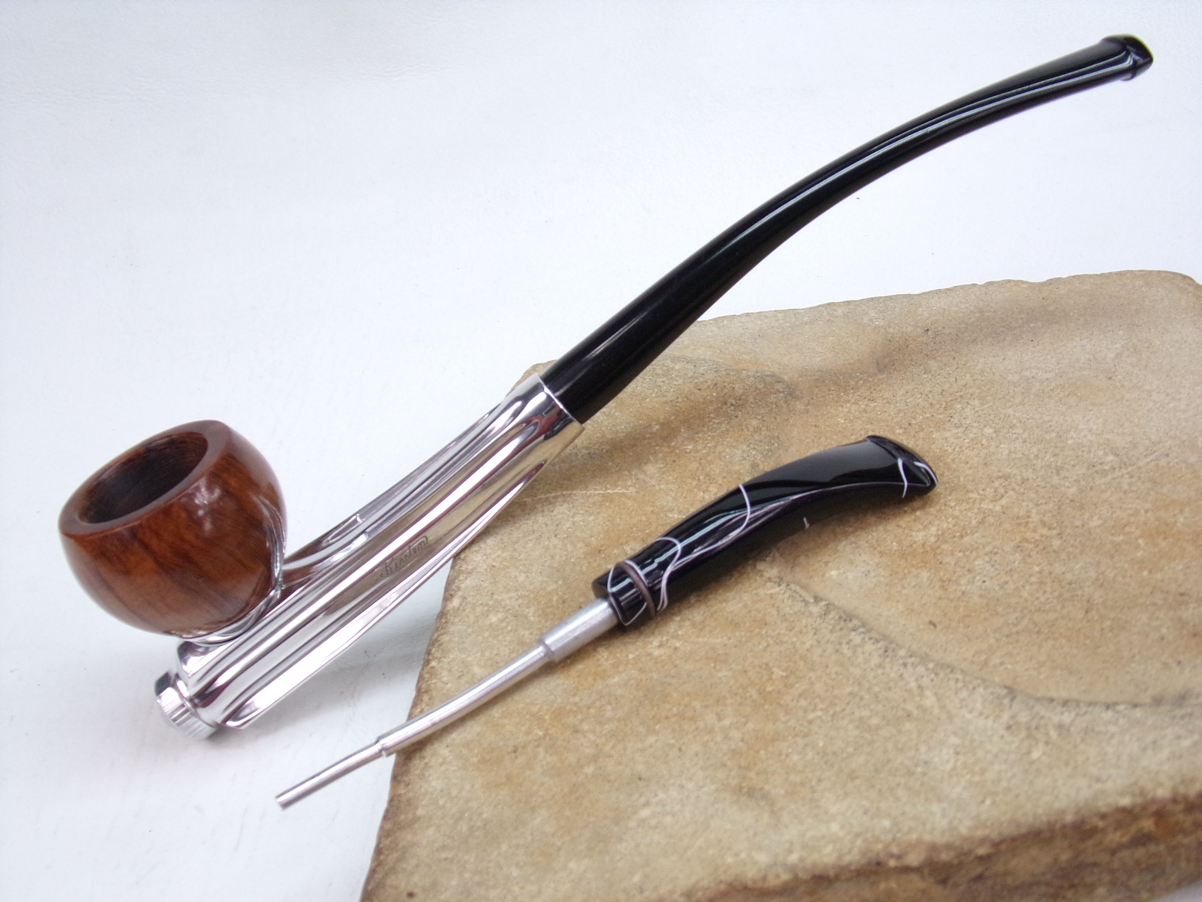 KIRSTEN "A" ESTATE PIPE NICE KIRSTEN BOWL, NEW SHORT BIT & MINI CHURCHWARDEN