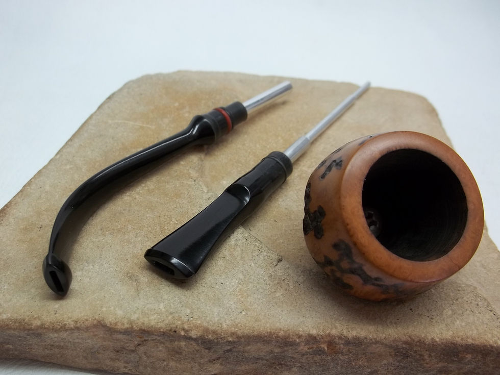 Thumbnail: CUSTOM SITTER KIRSTEN "S" ESTATE PIPE CARVED KIRSTEN BRIAR BOWL 2 PIPES IN 1