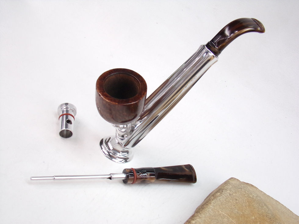 Thumbnail: CUSTOM SMOKE 2 WAYS KIRSTEN "M" ESTATE PIPE NICE BRIAR BOWL 2 NEW BITS & VALVES