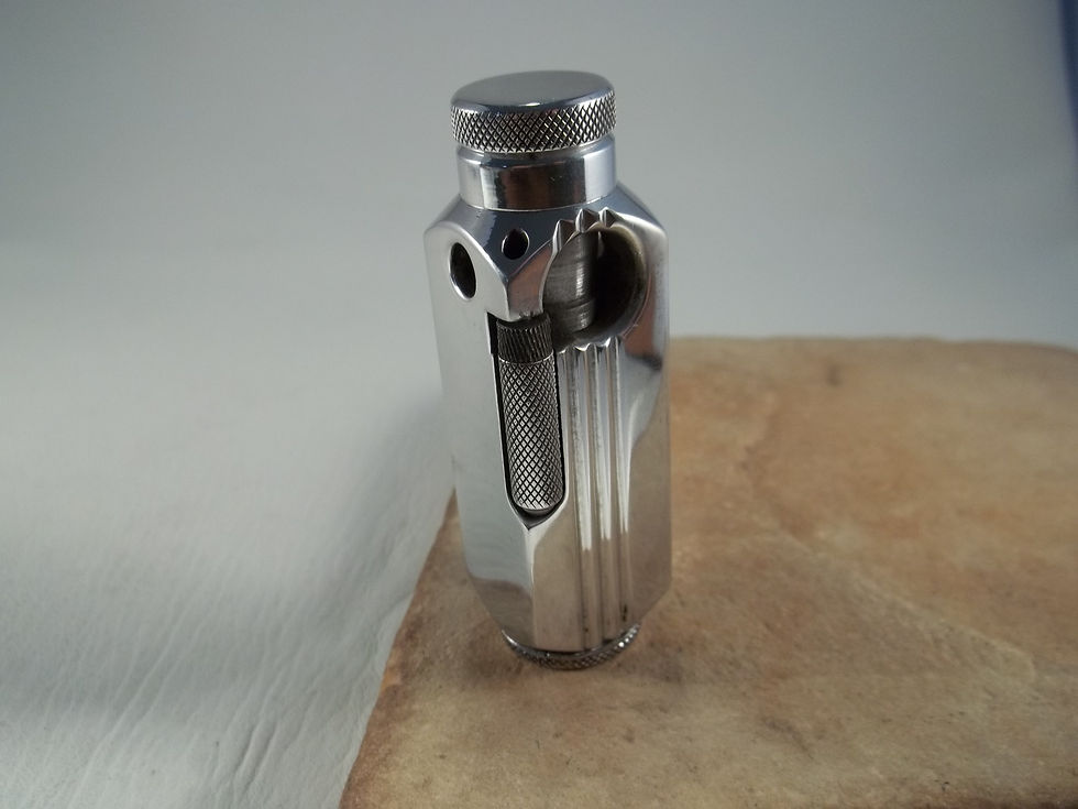 Thumbnail: VINTAGE FRENCH ALUMINUM 1938 FLAMBEAU FLAMIDOR PIPE LIGHTER ESTATE PIPE
