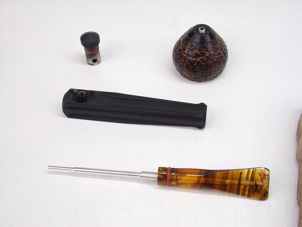 Thumbnail: RESTORED KIRSTEN "MB" (MARINER BLACK) ESTATE PIPE KIRSTEN BOWL, NEW LUCITE BIT