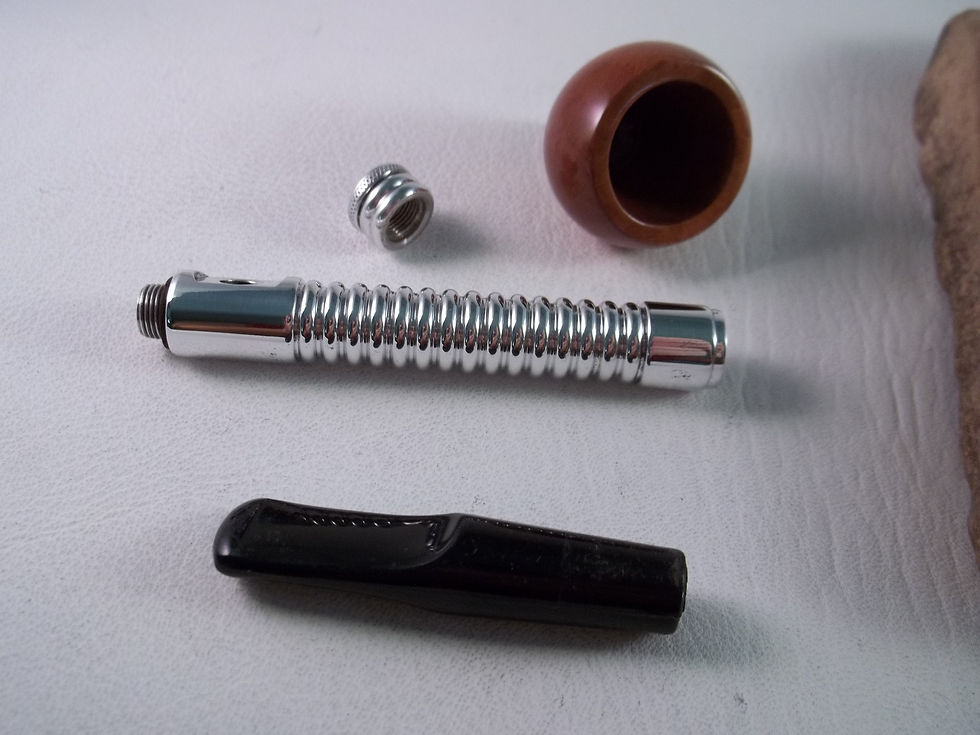 Thumbnail: RESTORED VINTAGE METAL RIBBED RADIATOR ESTATE PIPE WITH NEW KIRSTEN BRIAR BOWL